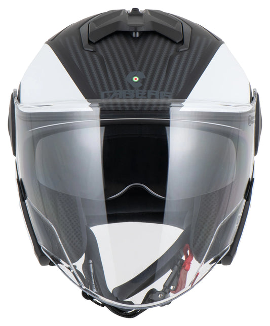 Kask Otwarty Jet CABERG z Blendą SOHO MILANO Czarny/biały Mat