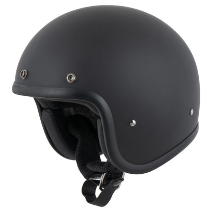 DMD Retro - Matt Black - Open Face Helmet 