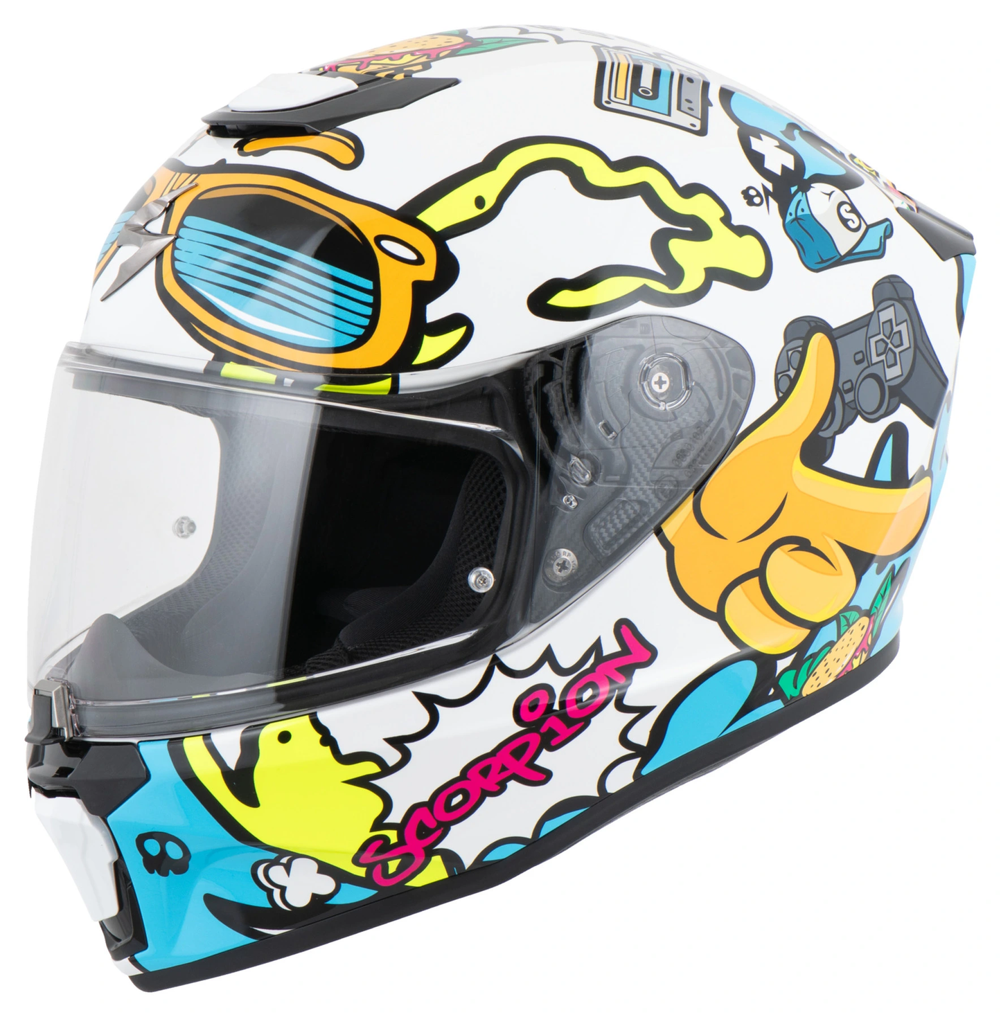 SCORPION HELMET EXO-JNR AIR FUN WHITE-BLUE M 