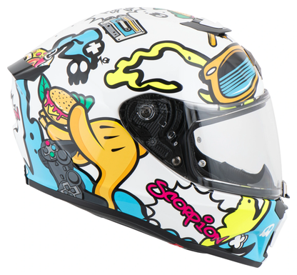 SCORPION HELMET EXO-JNR AIR FUN WHITE-BLUE M 