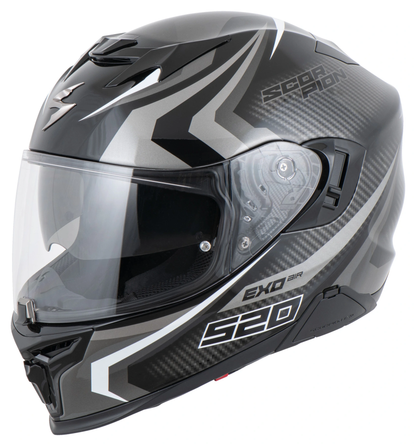 SCORPION EXO-520 EVO AIR TERRA FULL FACE HELMET BLACK-SILVER-WHITE XS 