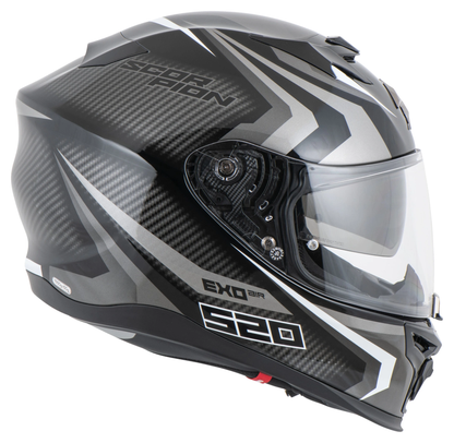 SCORPION EXO-520 EVO AIR TERRA FULL FACE HELMET BLACK-SILVER-WHITE XS 
