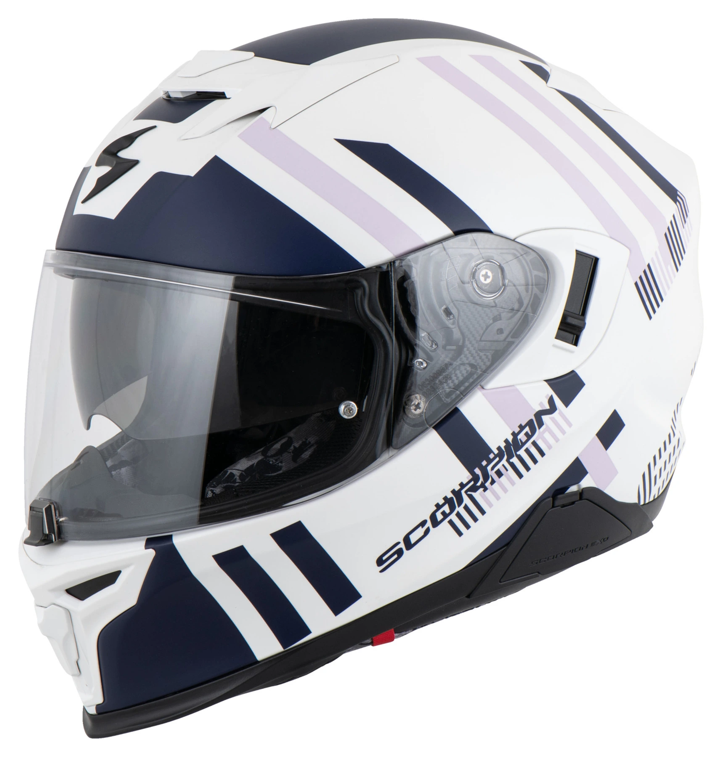 SCORPION EXO-520 EVO AIR BANSHEE FULL FACE HELMET WHITE-PURPLE XXS 