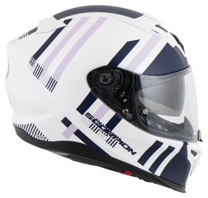 SCORPION EXO-520 EVO AIR BANSHEE FULL FACE HELMET WHITE-PURPLE XXS 