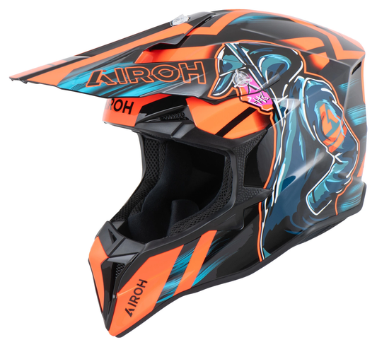 KASK OFFROAD AIROH WRAAAP CYBER ORANGE GLOSS
